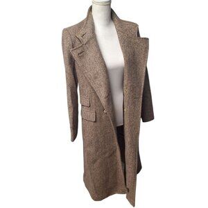Mackintosh Montello Wool Jacket Brown Coat Buttons Vintage Womens Size 12